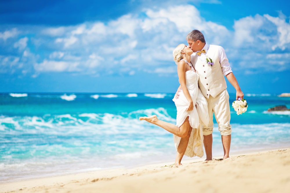 Beaches are a popular venue for destination weddings